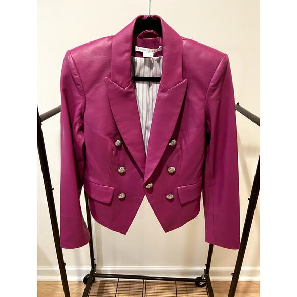 Veronica Beard Cooke Leather Dickey Jacket size 6 - Picture 2 of 6